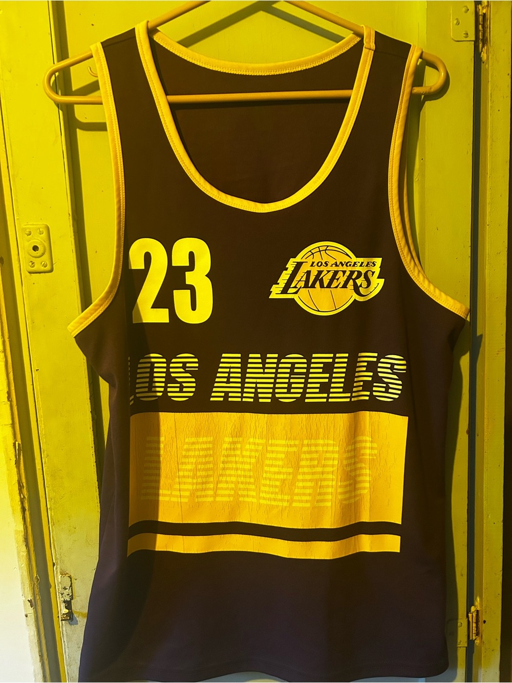 #23 Men's Basketball Jersey - Black & Yellow
